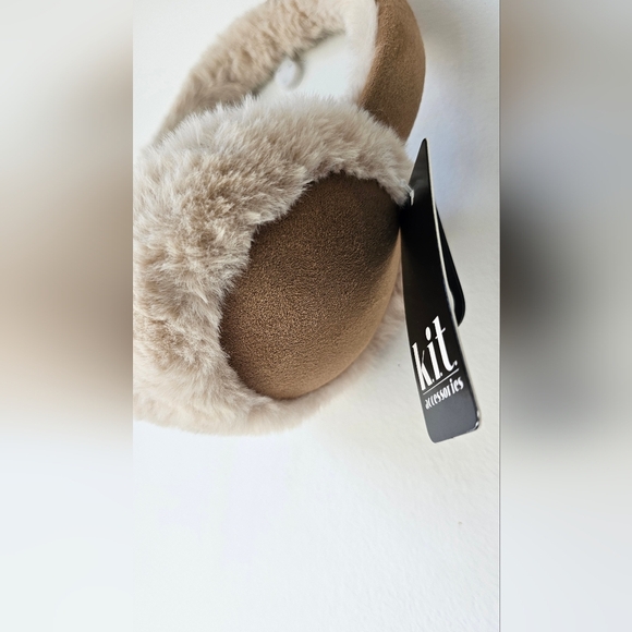Kit Accessories Earmuffs Ears Warmer Faux Fur Taupe Brown Beige - Picture 3 of 5